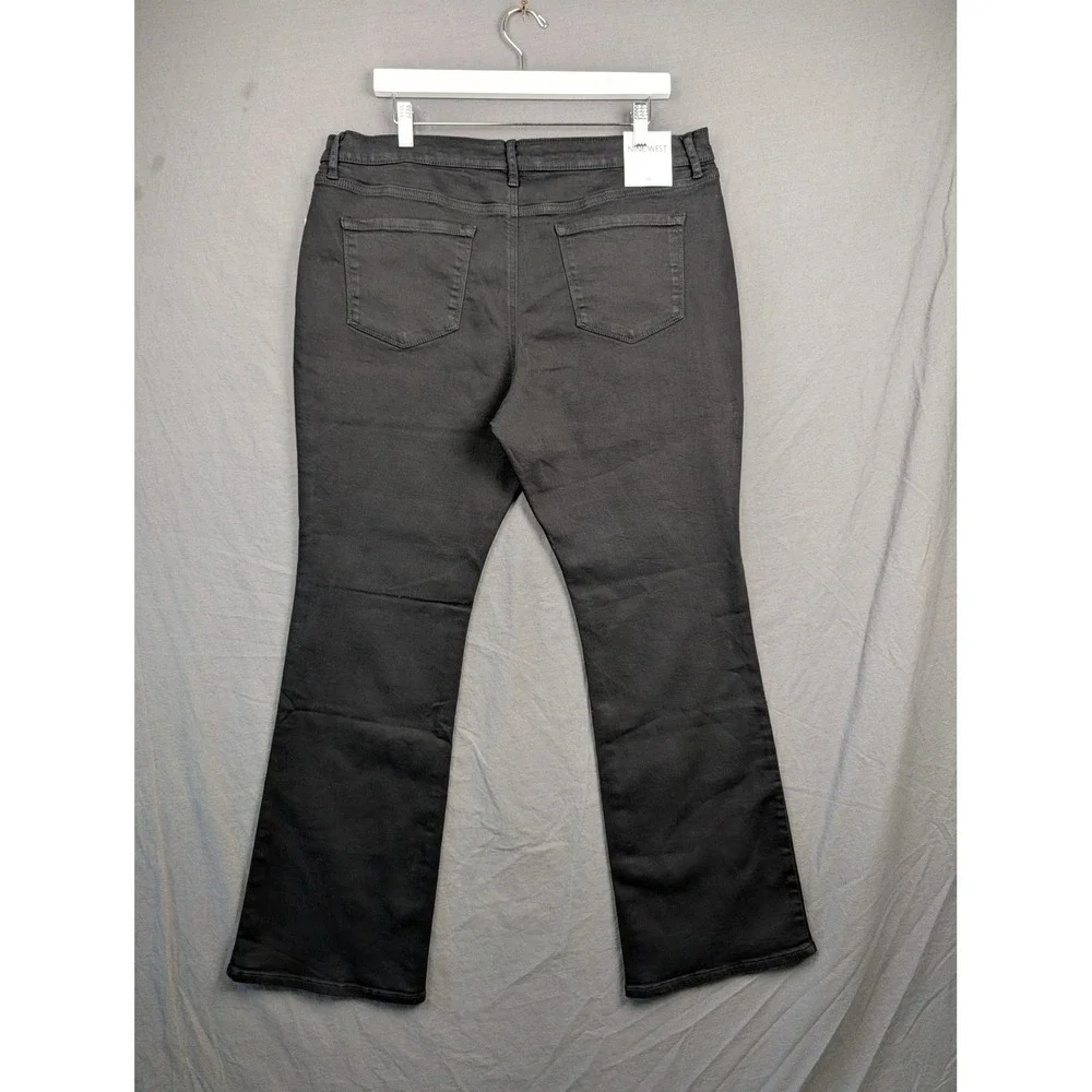 Nine West Jeans Gramercy Mini Boot Black Denim Pants‎ Womens Size 16